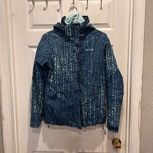 Columbia Bugaboo Interchange 3-in-1 Jacket Womens Medium Blue Abstract Omni Tech